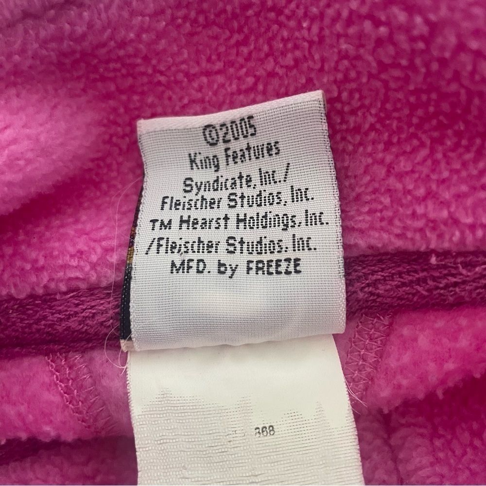Retro Betty Boop Fleece Quarter Zip Pullover Pink - Picture 7 of 9